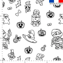 Citrouille et monstres d'halloween - Fond blanc