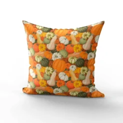 Citrouilles multicolores - Fond vert de gris