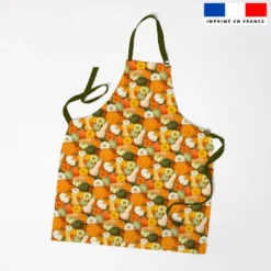 Citrouilles multicolores - Fond vert de gris