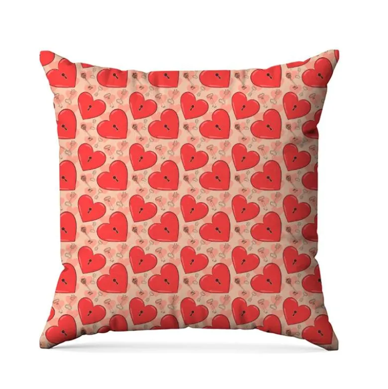 Coeur avec serrure et clé - Fond crème