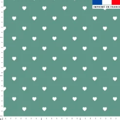 Coeur blanc - Fond bleu canard