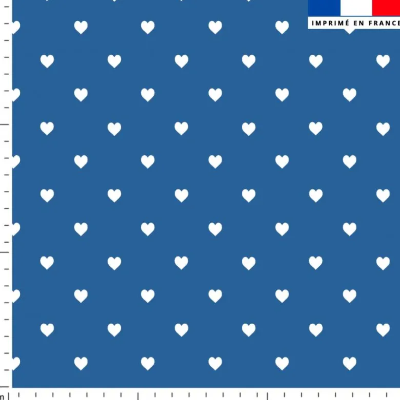 Coeur blanc - Fond bleu roi