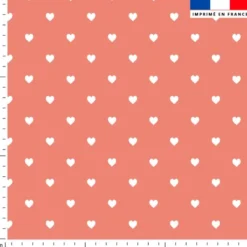 Coeur blanc - Fond corail