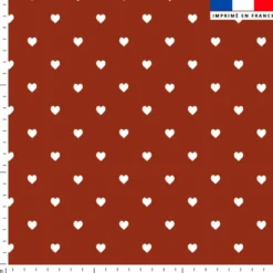 Coeur blanc - Fond rouge