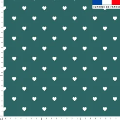 Coeur blanc - Fond vert émeraude