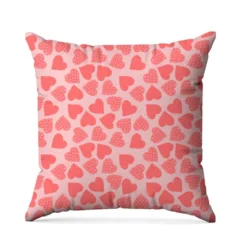 Coeur à pois rose - Fond rose