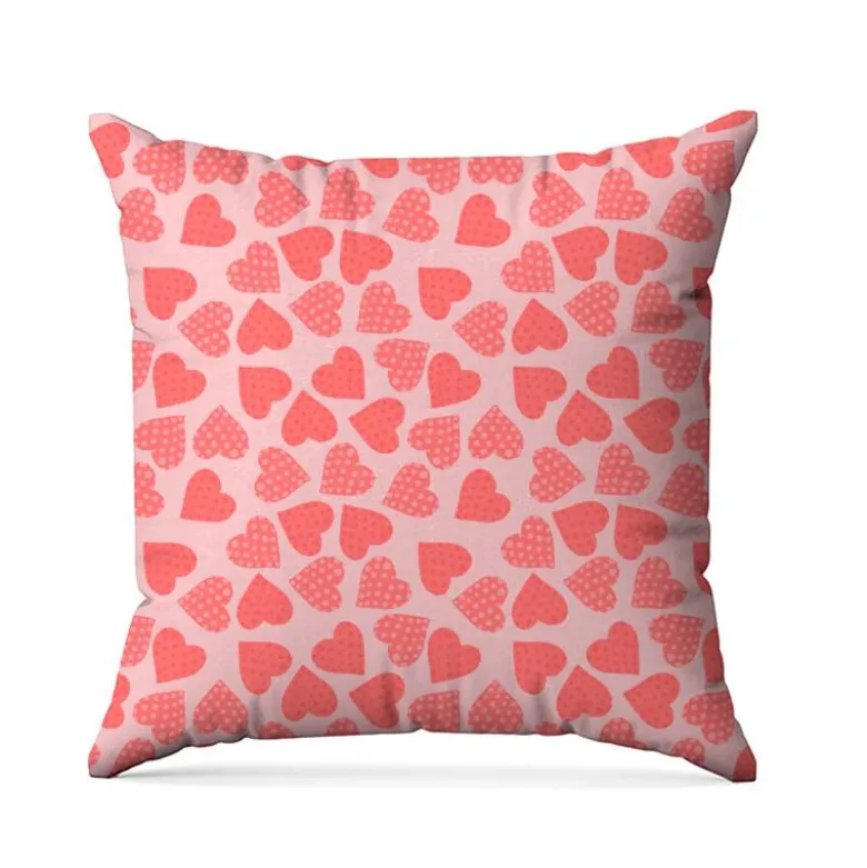 Coeur à pois rose - Fond rose