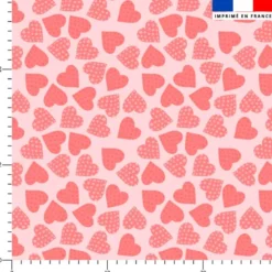 Coeur à pois rose - Fond rose