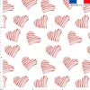 Coeur rouge hachuré - Fond blanc