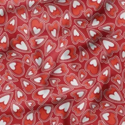 Coeurs en folie - Fond rouge - Création Lucie OBATON