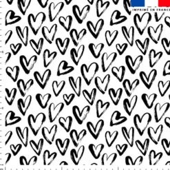 Coeurs noirs effet peinture - Fond blanc
