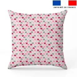 Coeurs rose gris crème - Fond blanc