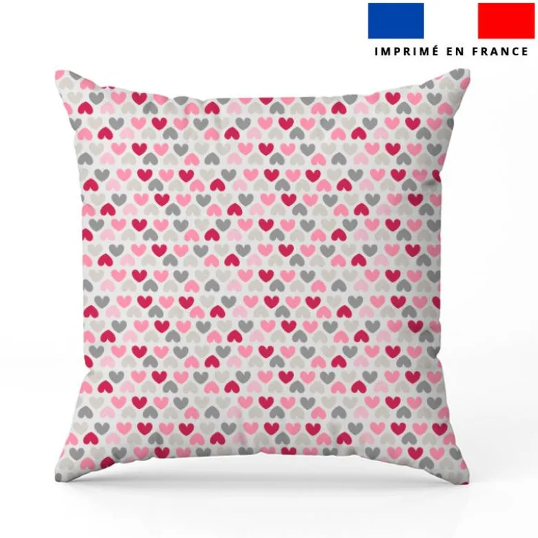 Coeurs rose gris crème - Fond blanc