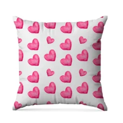 Coeurs roses aquarelle - Fond blanc