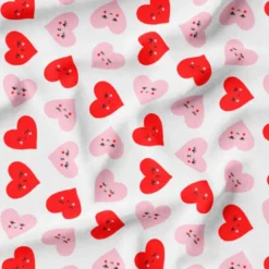 Coeurs roses et rouges - Fond blanc