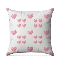 Coeurs roses fantaisie aquarelle - Fond blanc