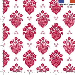 Coeurs rouges de Noël Alsacien - Fond blanc - Création Andréa Leonelli