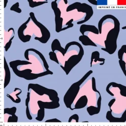 Coeur tâche de léopard rose - Fond violet