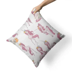 Coton blanc motif licorne princesse