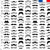 Coton blanc motif moustaches noires