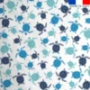 Coton blanc motif tortue de mer