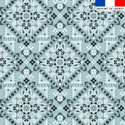 Coton bleu glacier motif bandana
