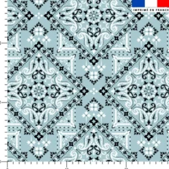 Coton bleu glacier motif bandana