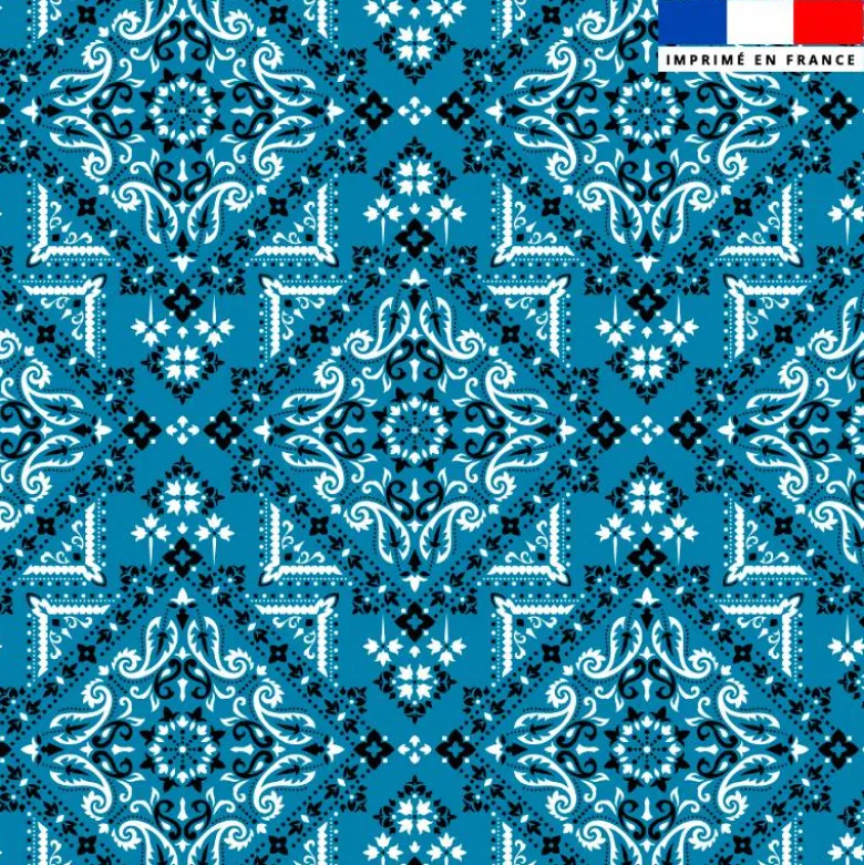Coton bleu motif bandana