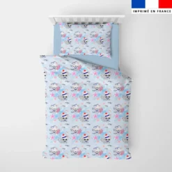 Coton bleu motif chihuahua marin - Création Jolifox