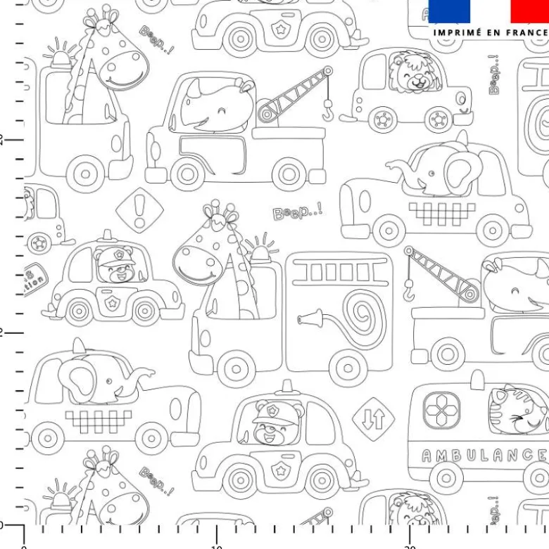 Coton à colorier motif animaux métiers