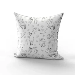 Coton à colorier motif animaux de la clairière faon renard et lapin