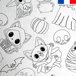 Coton à colorier motif animaux Halloween