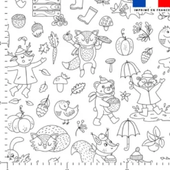 Coton à colorier motif animaux des bois