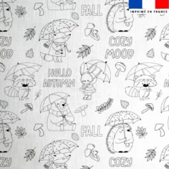 Coton à colorier motif animaux d'automne
