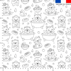 Coton à colorier motif animaux bain cosy