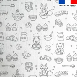 Coton à colorier motif animaux cuisine cosy