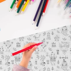 Coton à colorier motif animaux ambiance d'hiver Noël