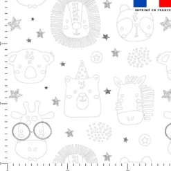 Coton à colorier motif animaux festifs