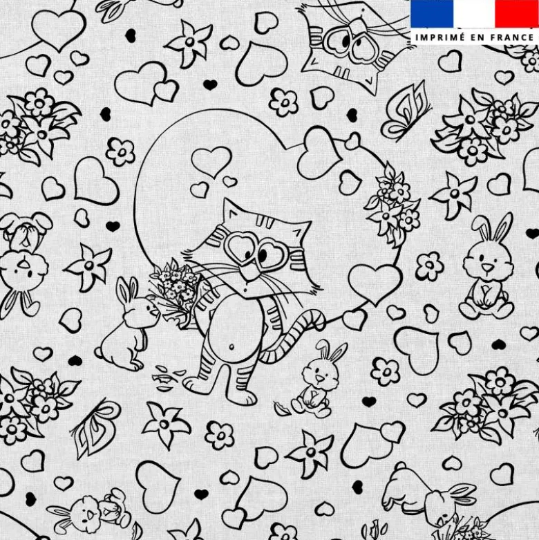 Coton à colorier motif chat et lapin - Création Stillistic