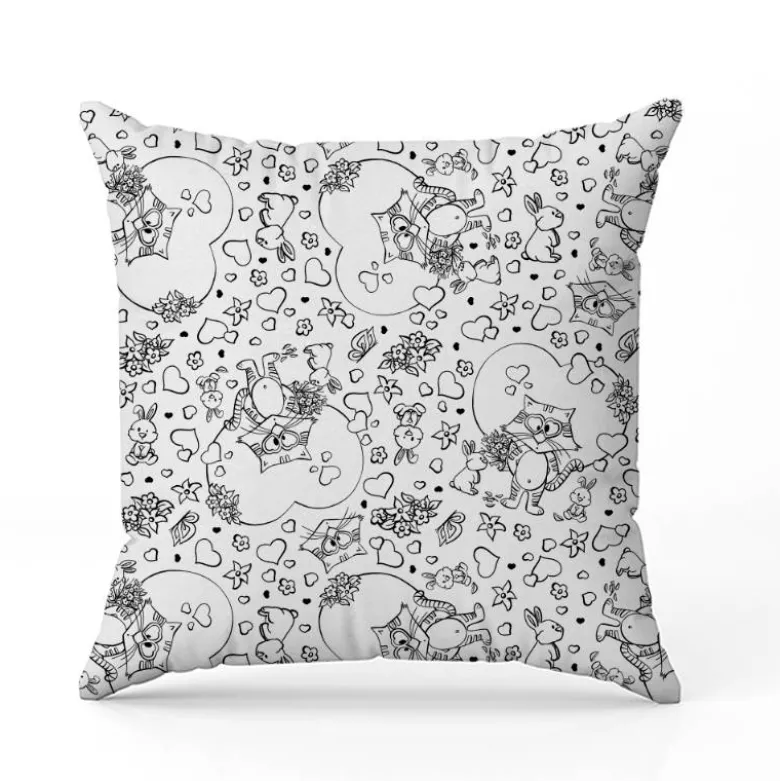 Coton à colorier motif chat et lapin - Création Stillistic