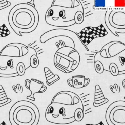 Coton à colorier motif course de voiture