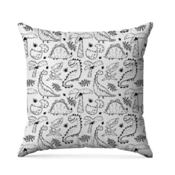Coton à colorier motif dinosaure et palmier noir