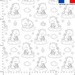Coton à colorier motif dragon cosy