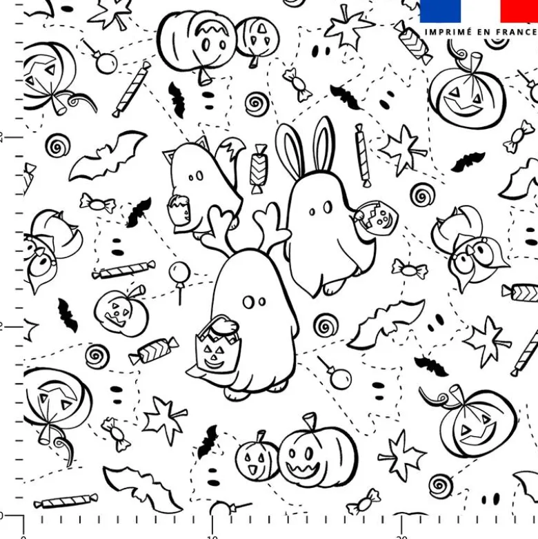 Coton à colorier motif fantômes - Création Stillistic