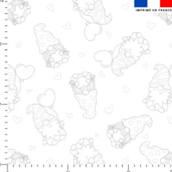 Coton à colorier motif gnome coeur st valentin