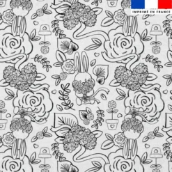 Coton à colorier motif lapin printanier - Création Stillistic