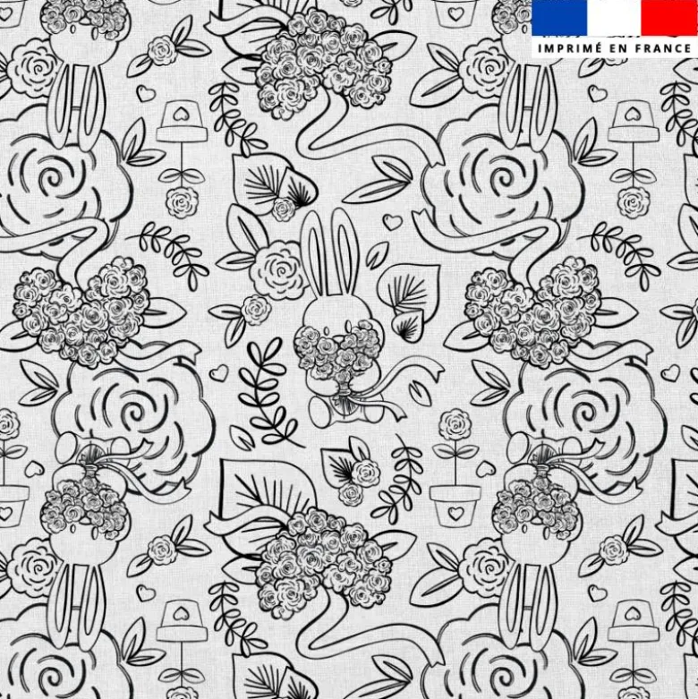 Coton à colorier motif lapin printanier - Création Stillistic