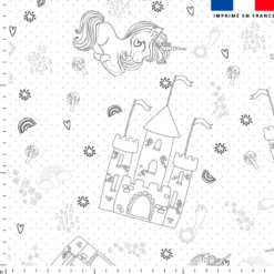 Coton à colorier motif licorne