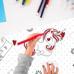 Coton à colorier motif licorne