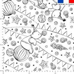 Coton à colorier motif ours cirque - Création Stillistic